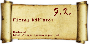 Ficzay Kászon névjegykártya