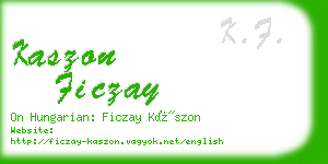 kaszon ficzay business card